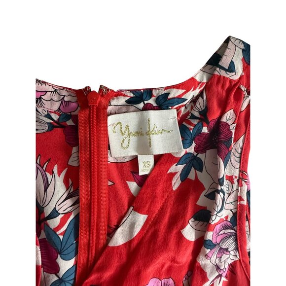 YUMI KIM Red Floral Belted Jumpsuit Size XS - Picture 4 of 7